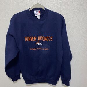 VTG Logo Athletics Men’s Sweatshirt Size L Blue Denver Broncos